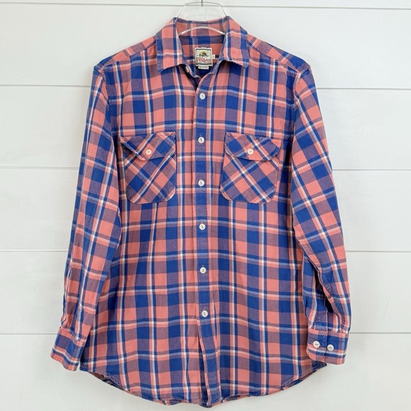 Pendleton Board Shirt Original Surf Plaid Button Men Small‎ Beach Summer Coral - Picture 1 of 9